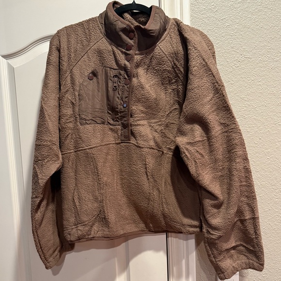 NWT Free People inspired by Amebelle brown lightweight fleece pullover - Picture 4 of 6